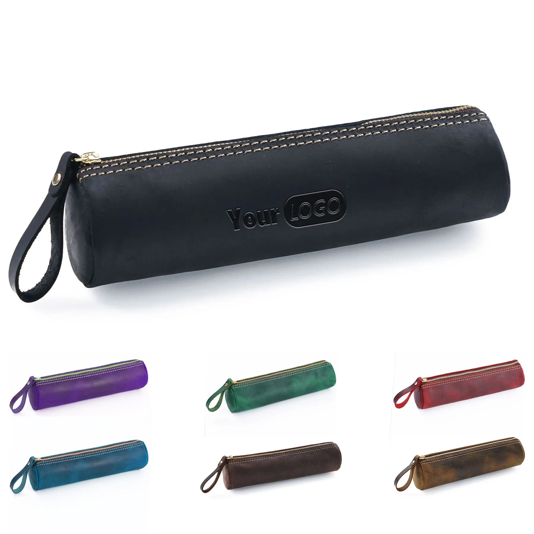 Leather Zipper Pencil Case 8