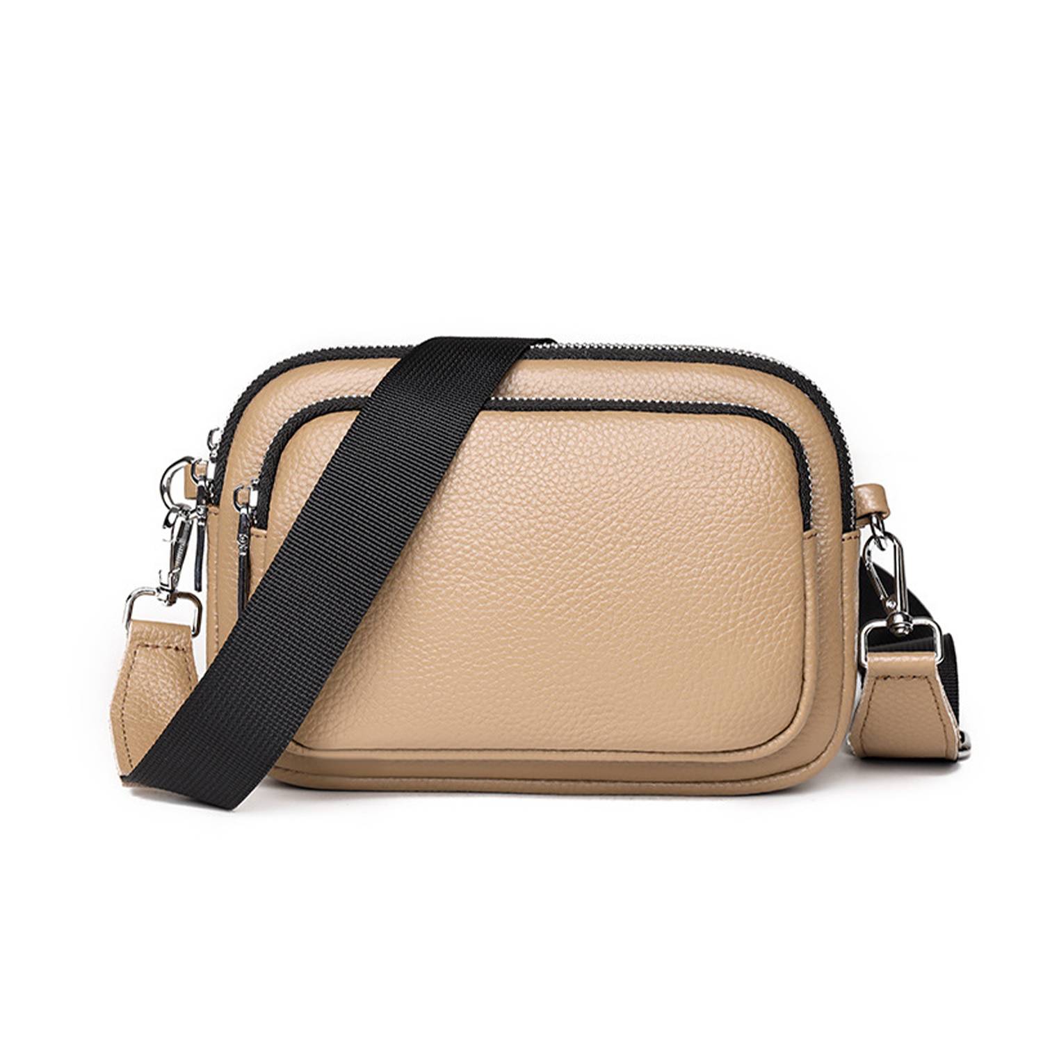 Genuine Leather Double layer Shoulder Crossbody Bag 3