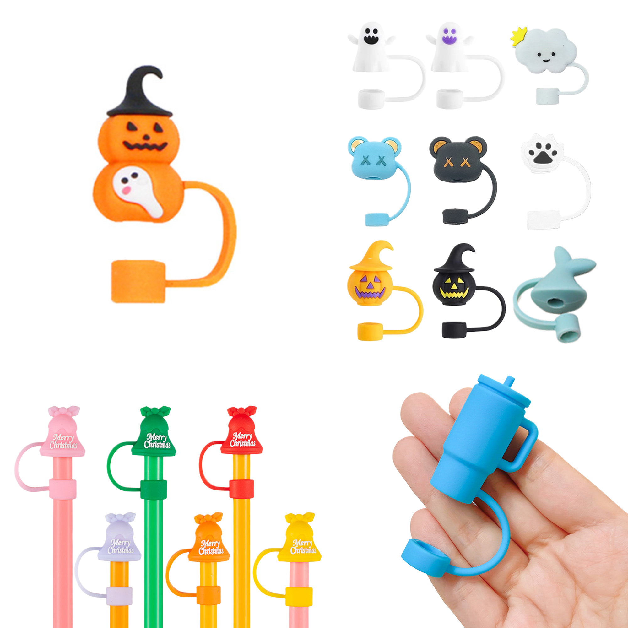 MOQ250 Custom 2D 3D Silicone Straw Caps 3