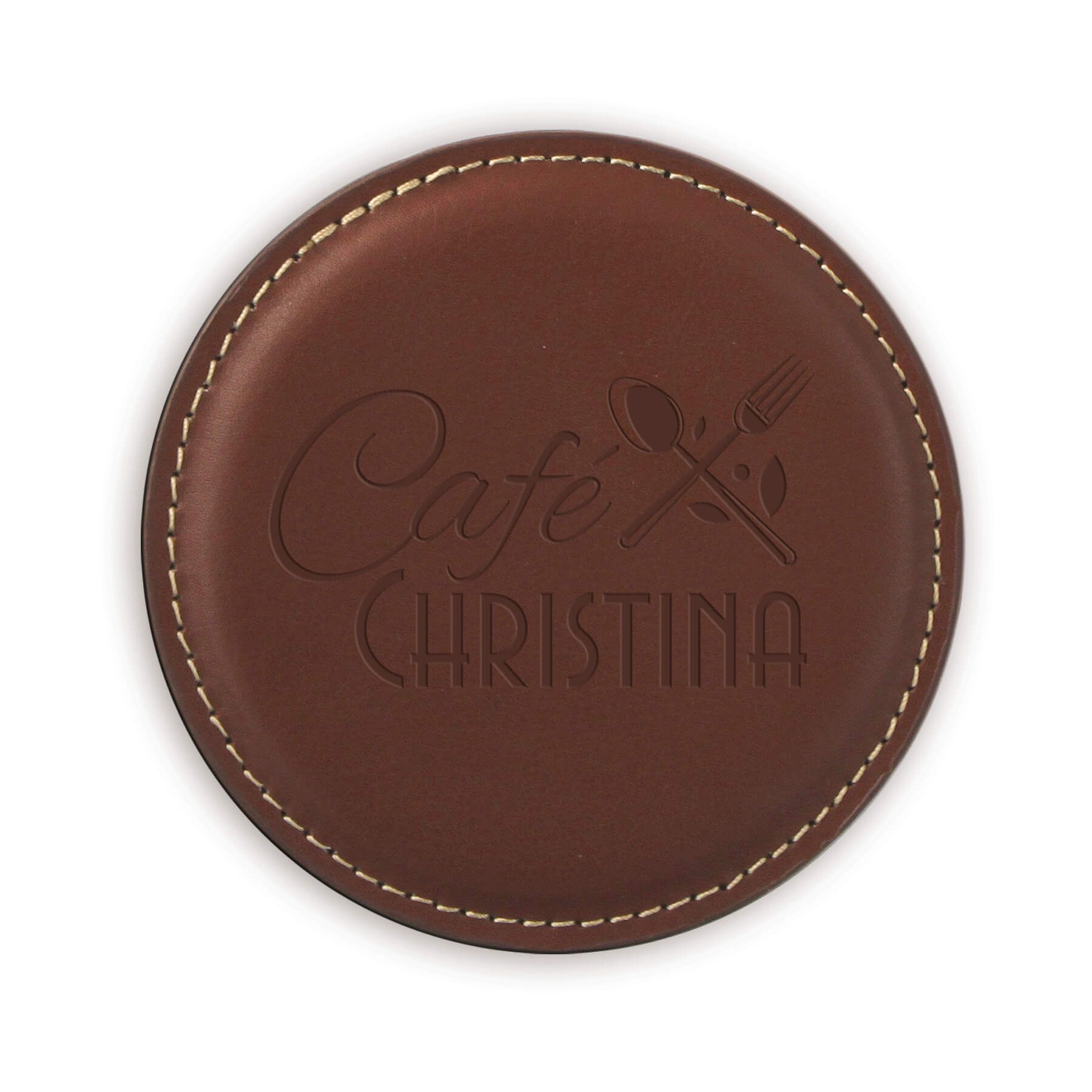 Vintage Leather Round Coaster 3