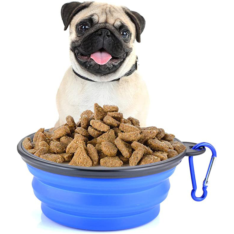 Portable Foldable Dogs Food Bowls w/ Carabiner Clip 15