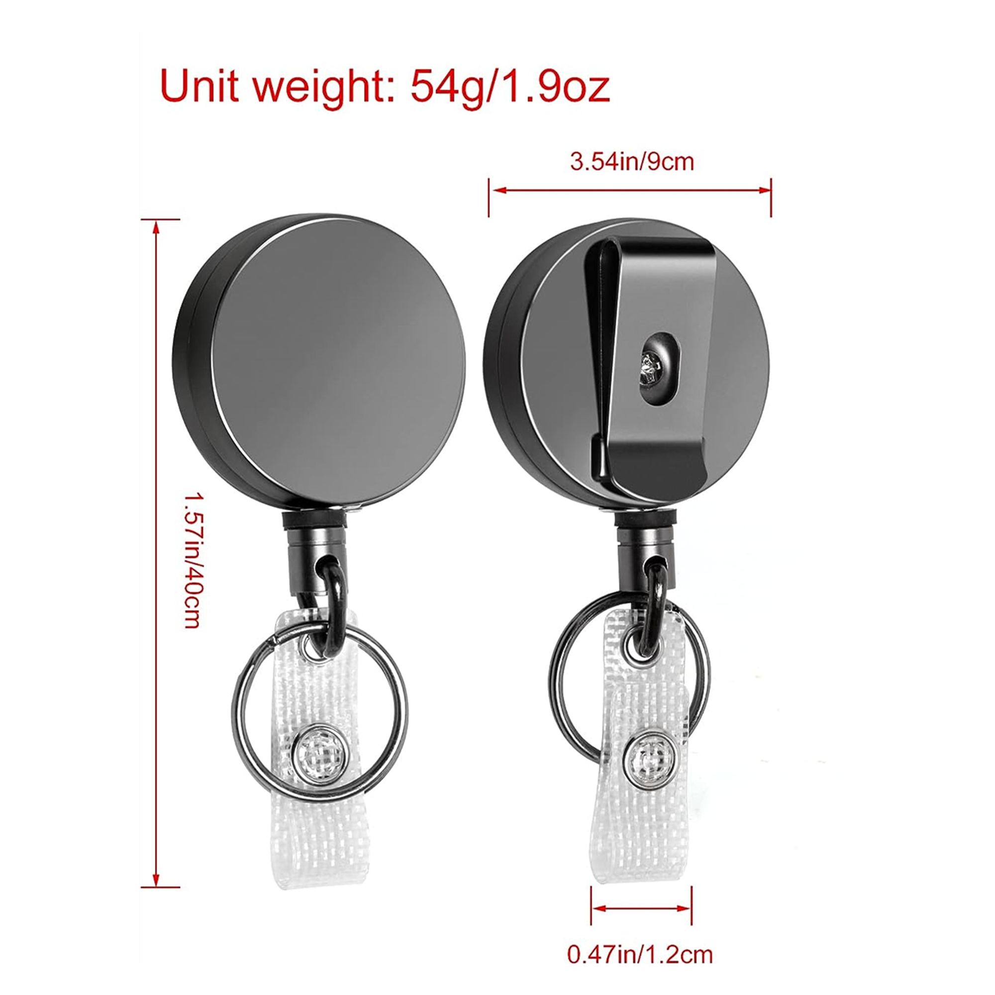 Metal ID Badge Holder With Belt Clip Key Ring For Name Card 5