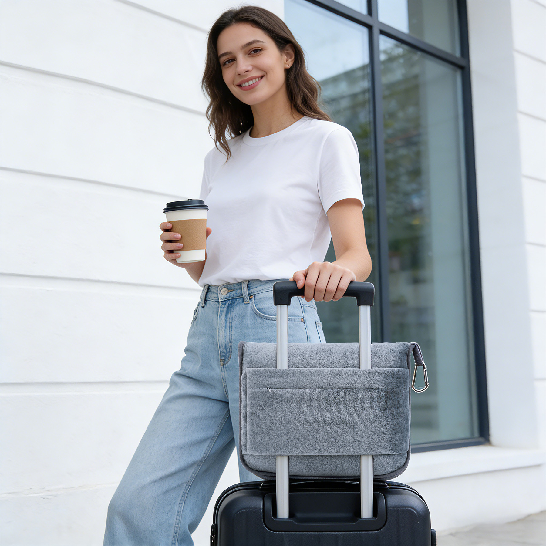 Plush Flannel Travel Blanket & Pillow Combo 16