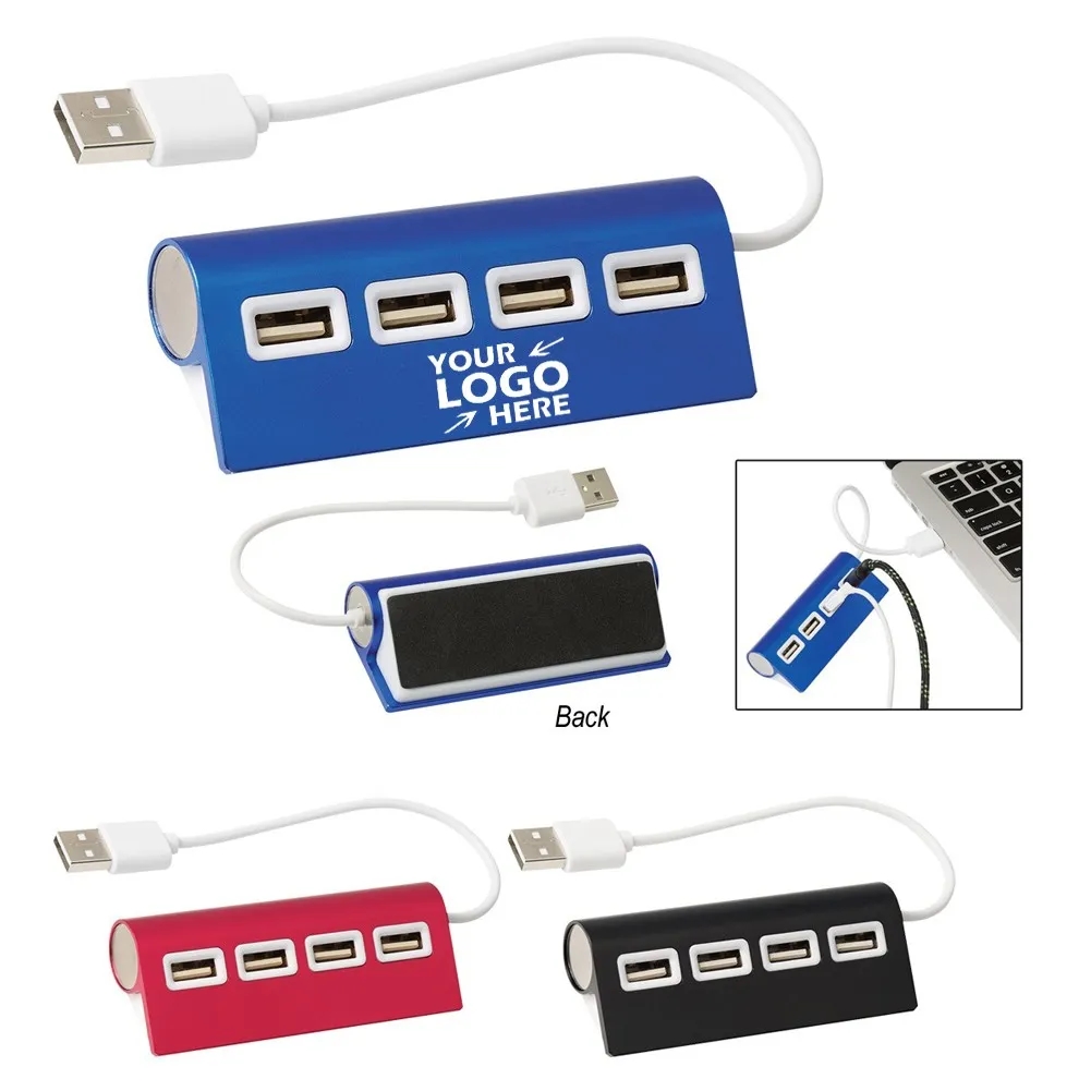 Promotional 4 Port Aluminum Wave USB Hubs 2