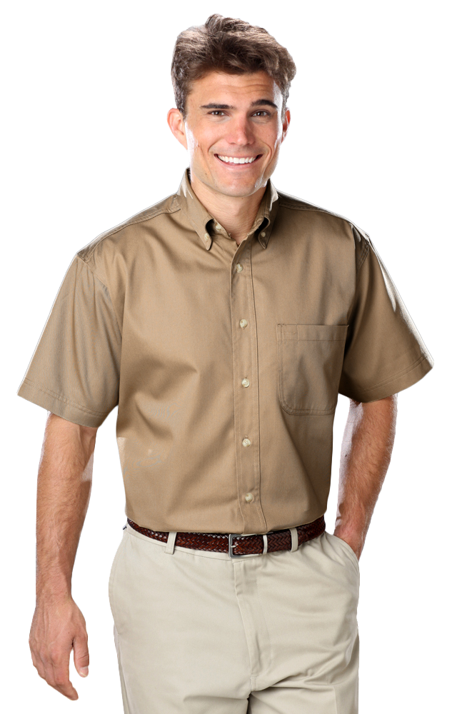 Men's S/S 100% Cotton Twill Shirt 25
