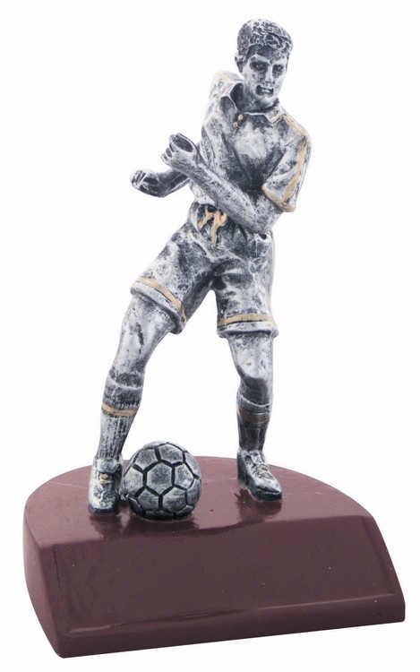Soccer Male Antique Silver Sport Figure Award 1