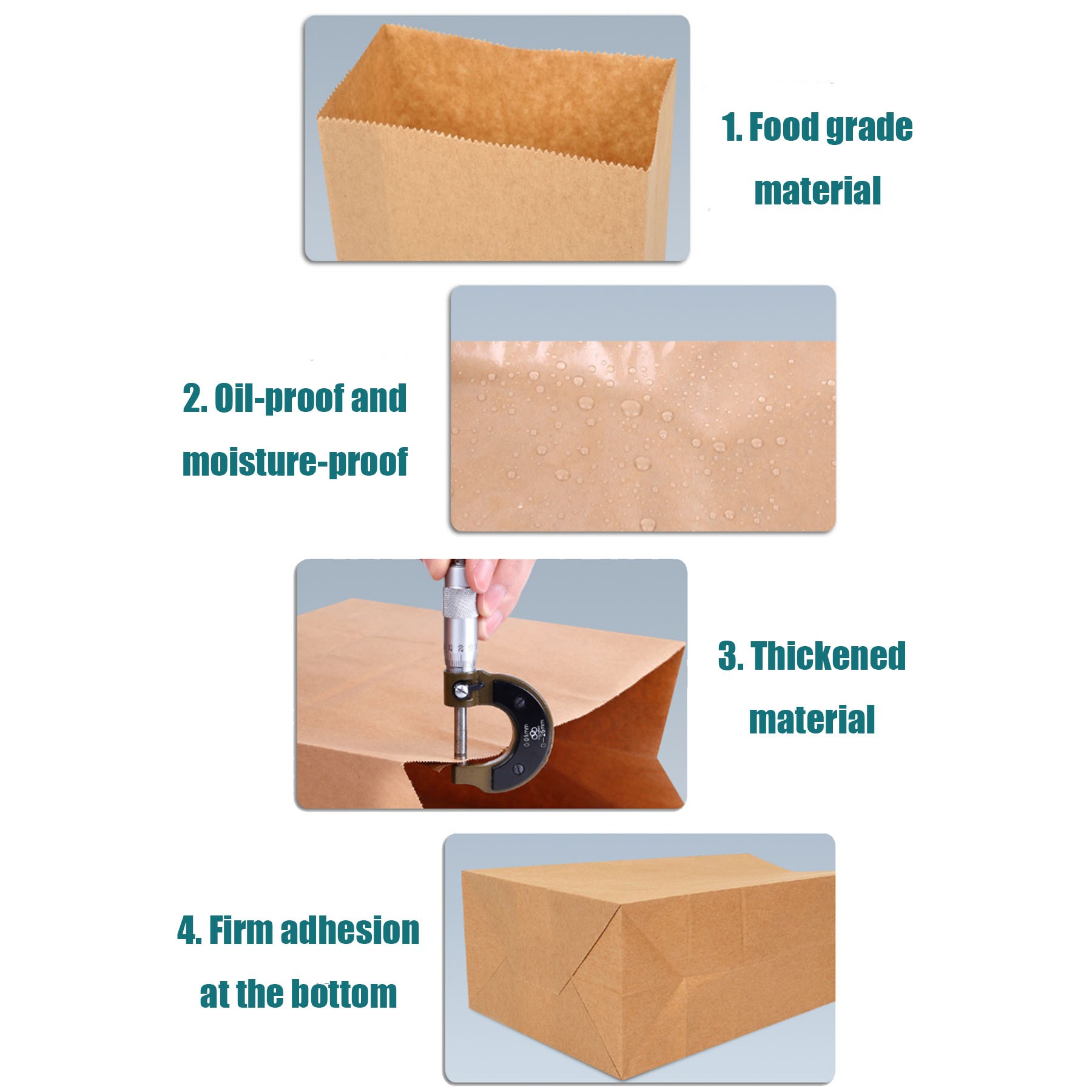Thickened Oil-proof Natural Kraft Paper Sack 3