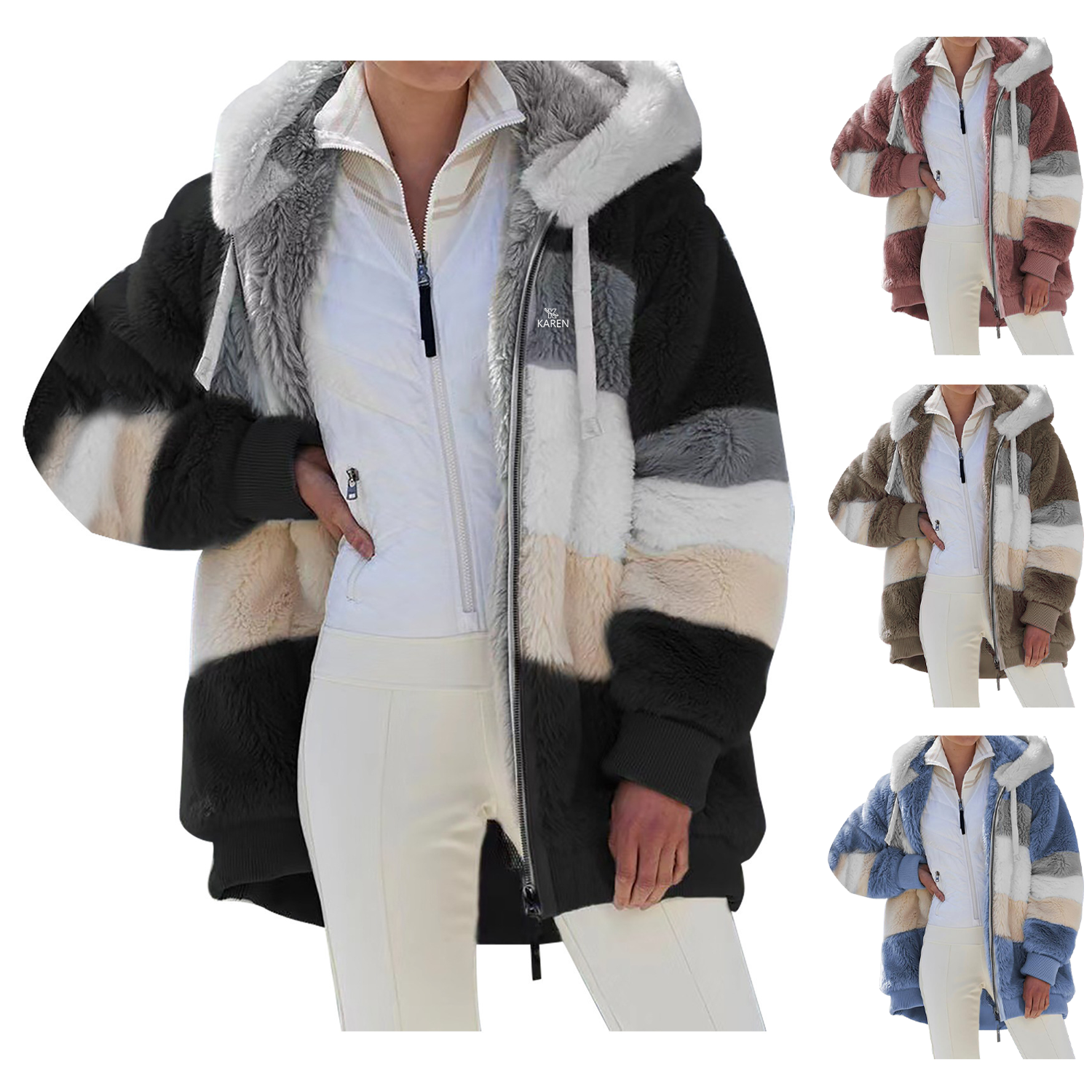 Womens Casual Fleece Warm Winter Coats 1