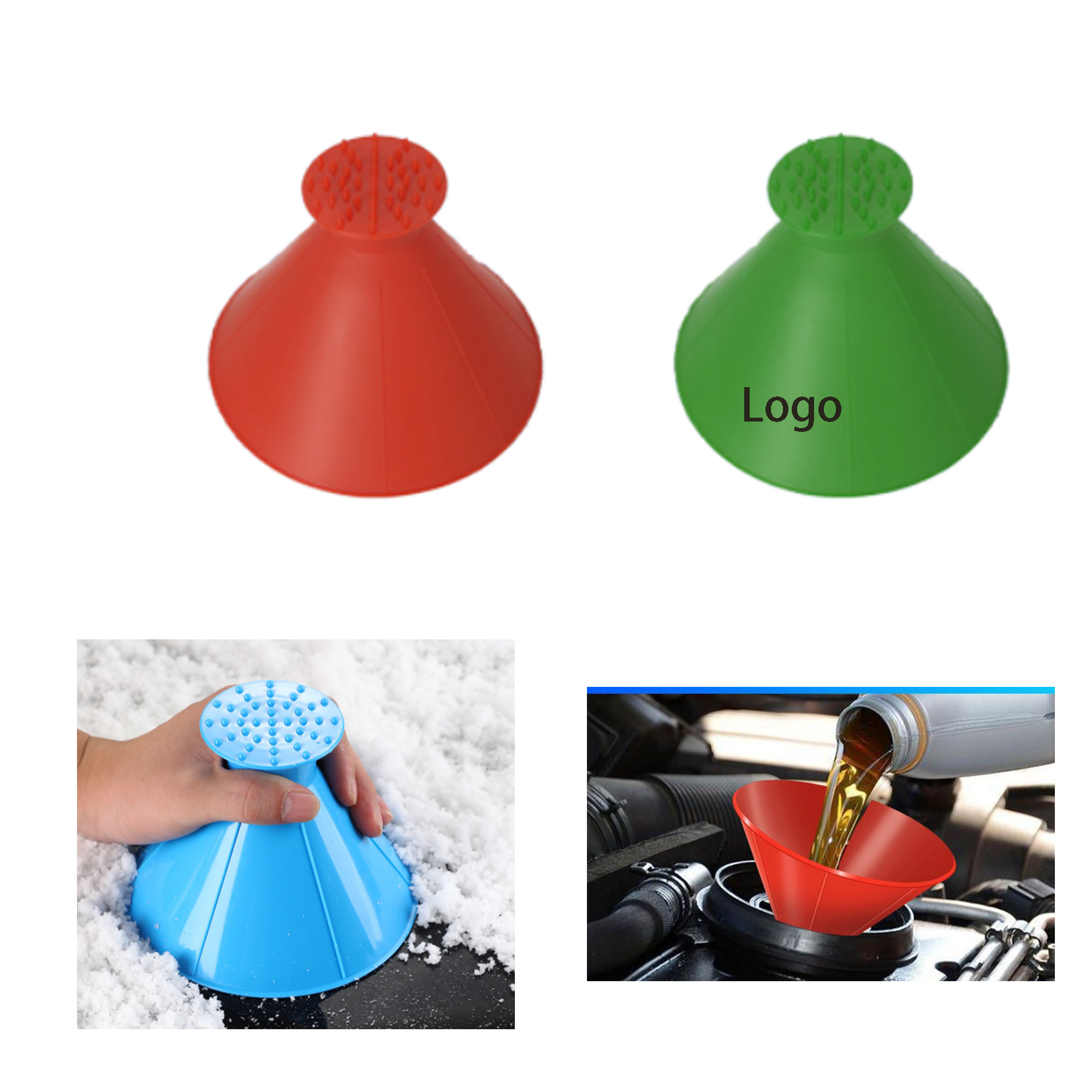 2 in 1 magical car ice scraper & funnel 1