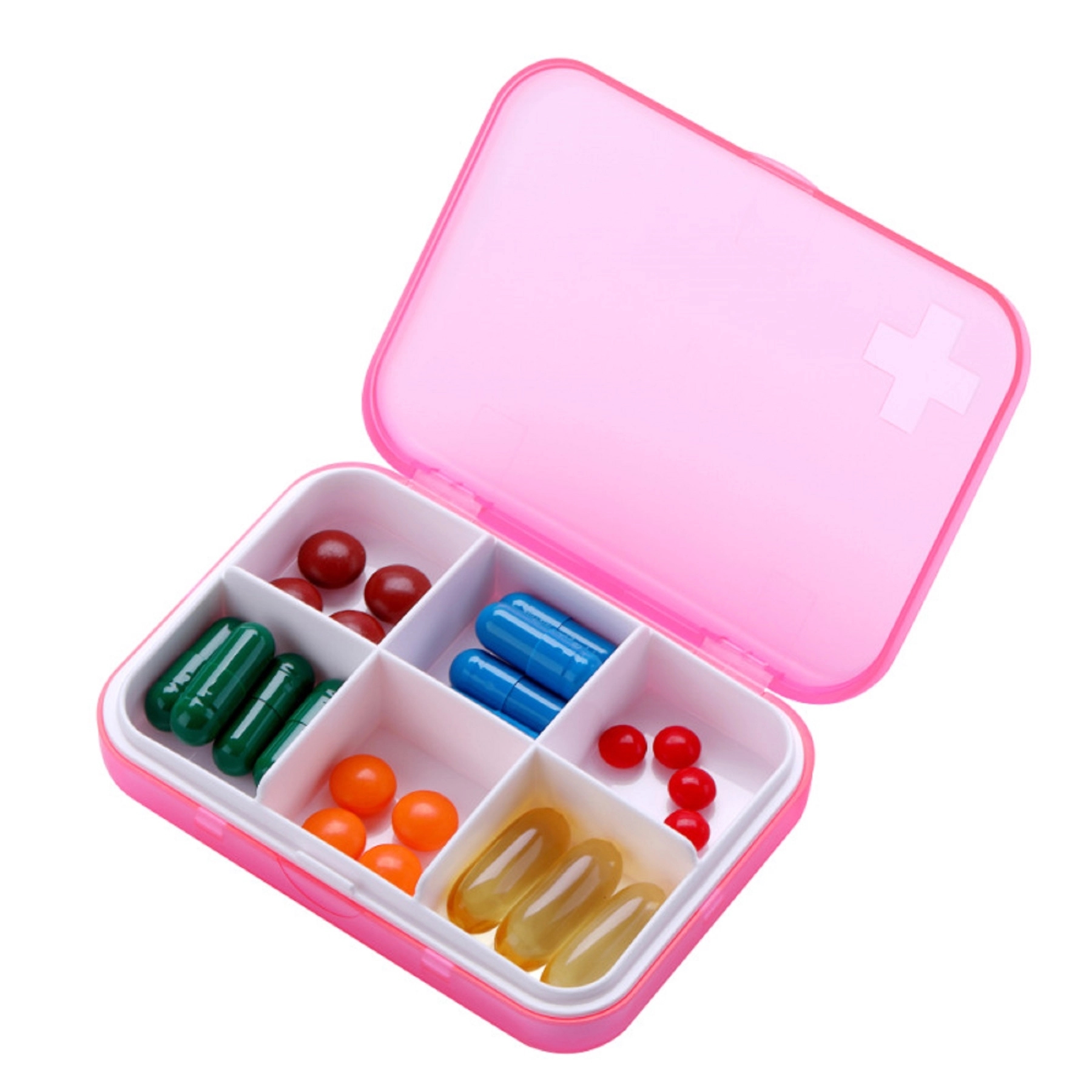 6 Compartments Square Medicine Storage Box 2