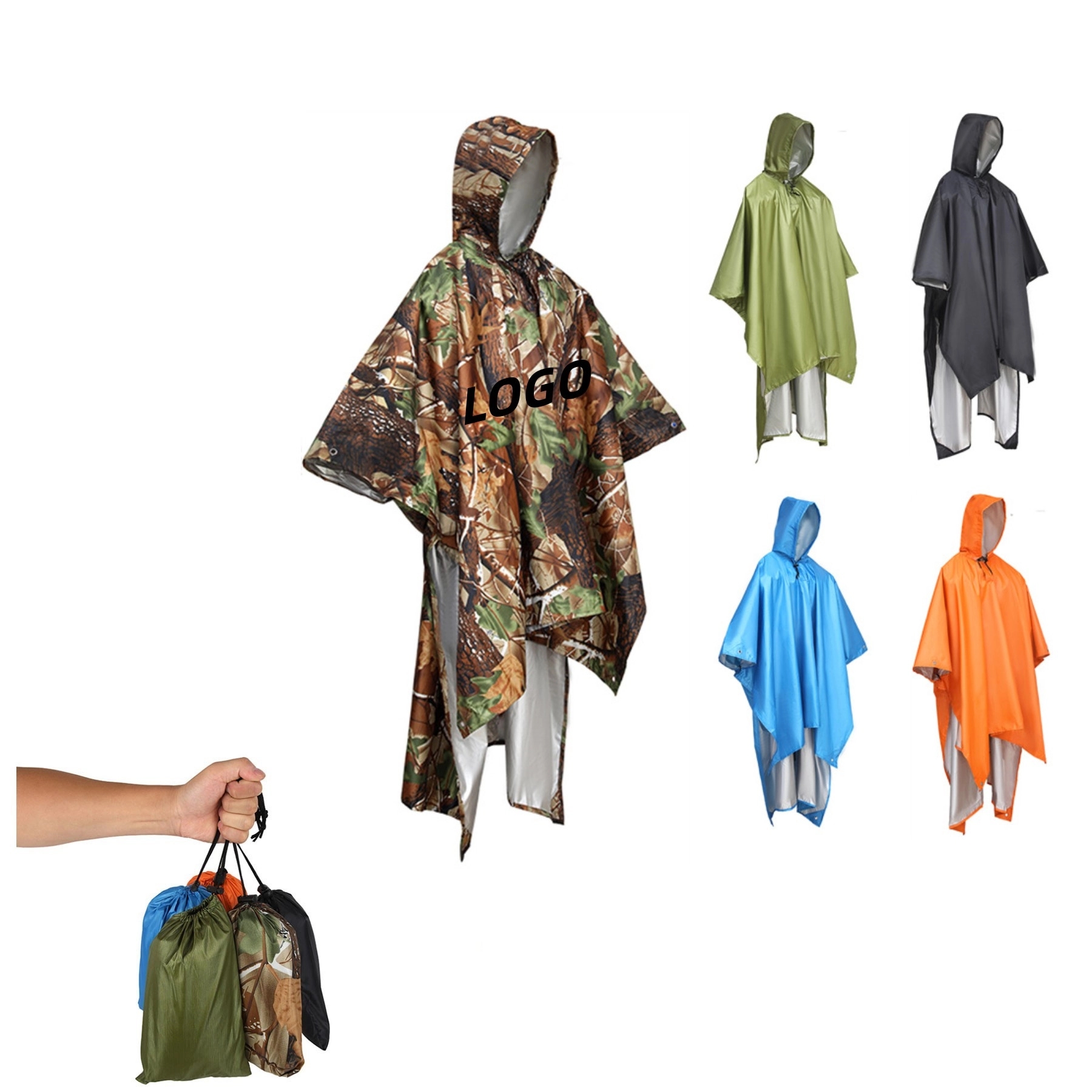 3 in 1 Hooded Rain Poncho 1
