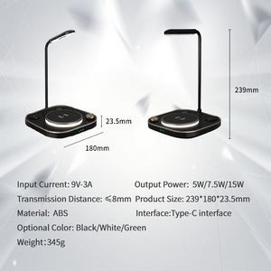 4 In 1 15W Wireless Charger With LED Desk Lamp 5
