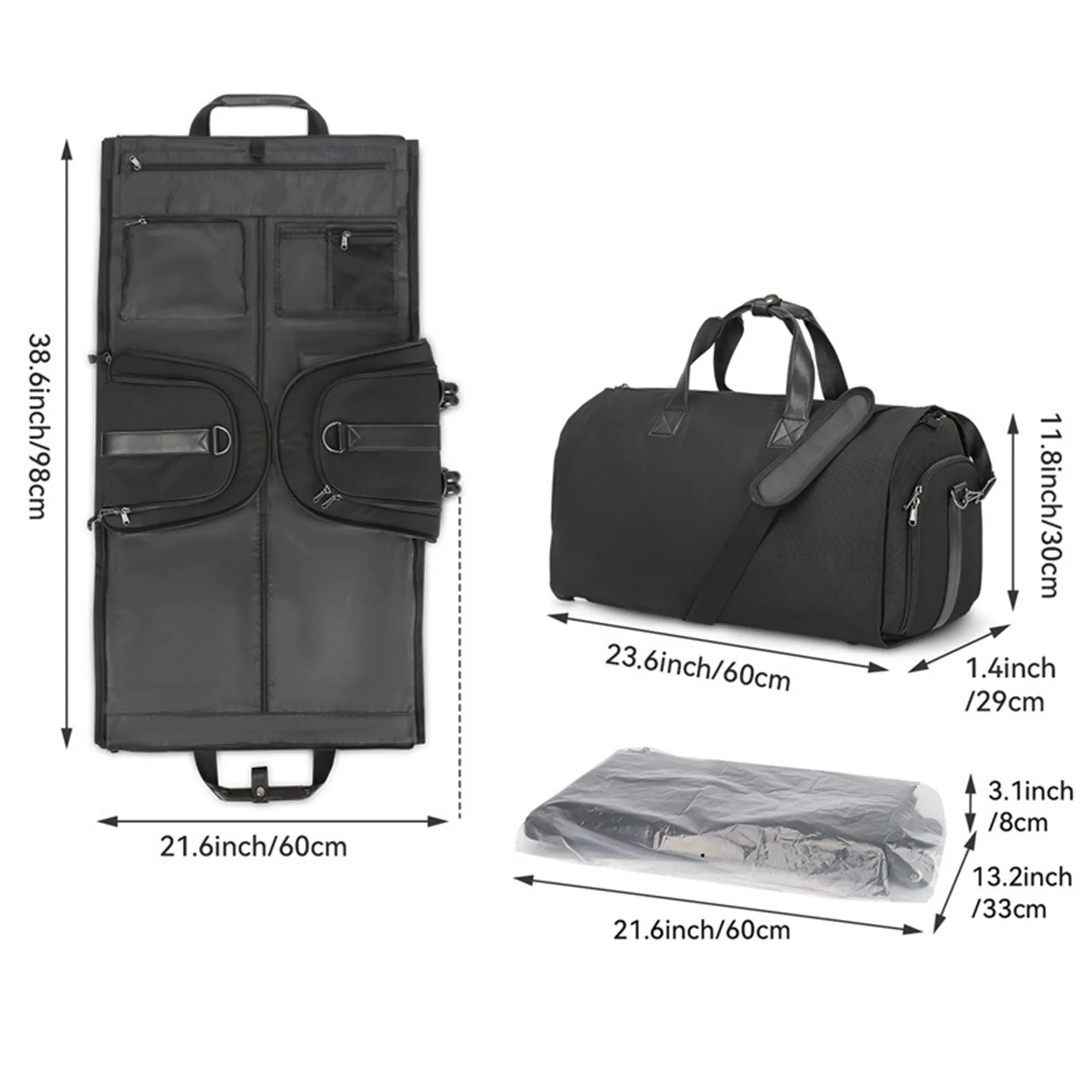 46 L Large 2 In 1 Heavy Hanging Garment Suitcase Duffel Bags 6