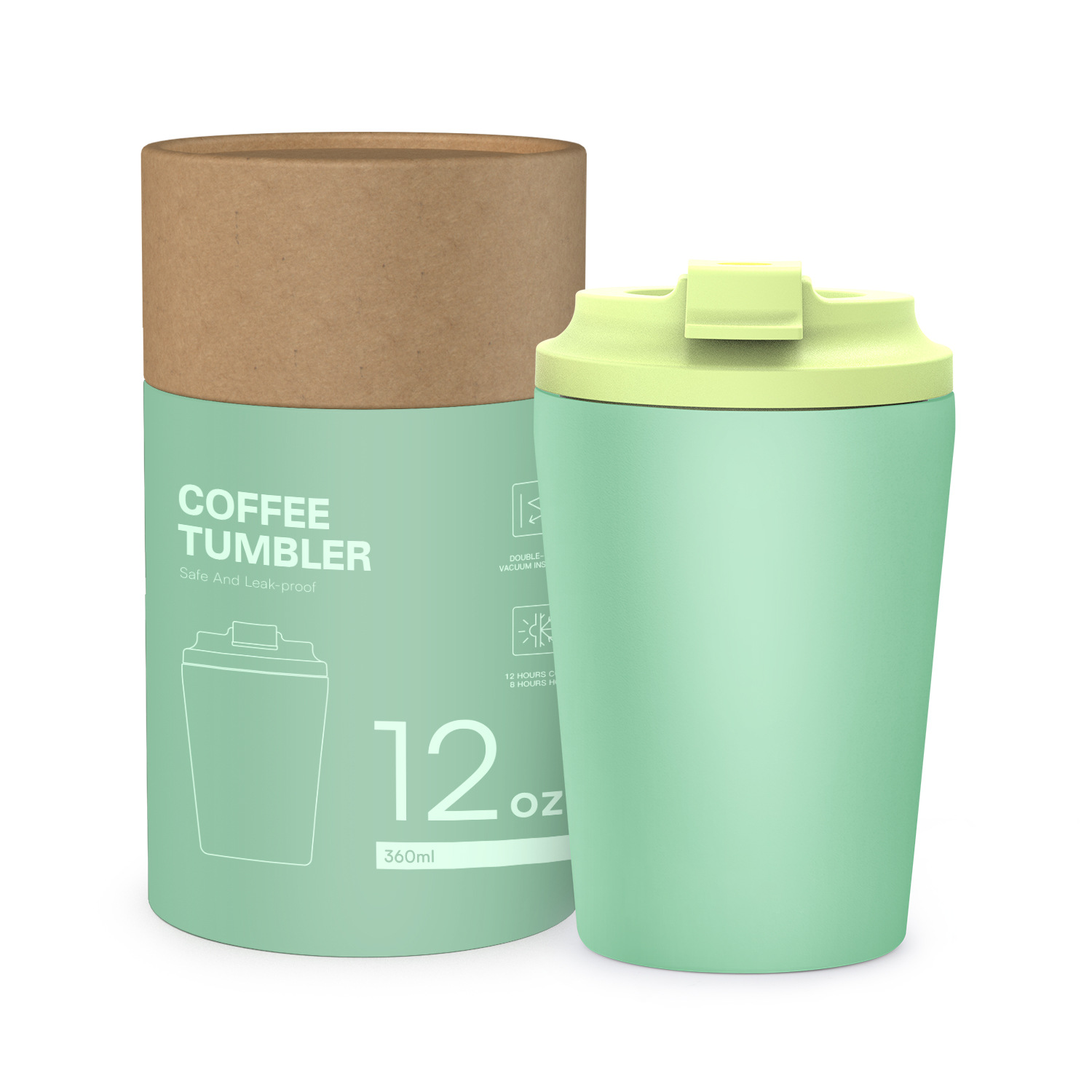 12oz Portable Flip Cover Stainless Steel Insulated Tumbler 8