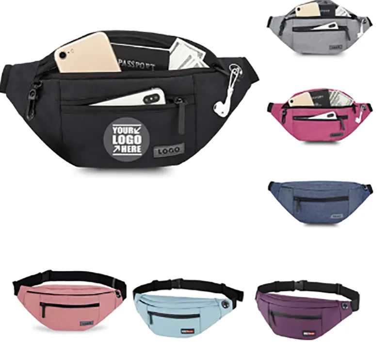 Custom 4-Zipper Pocket Travel Running Hands-Free Waist Pack 4