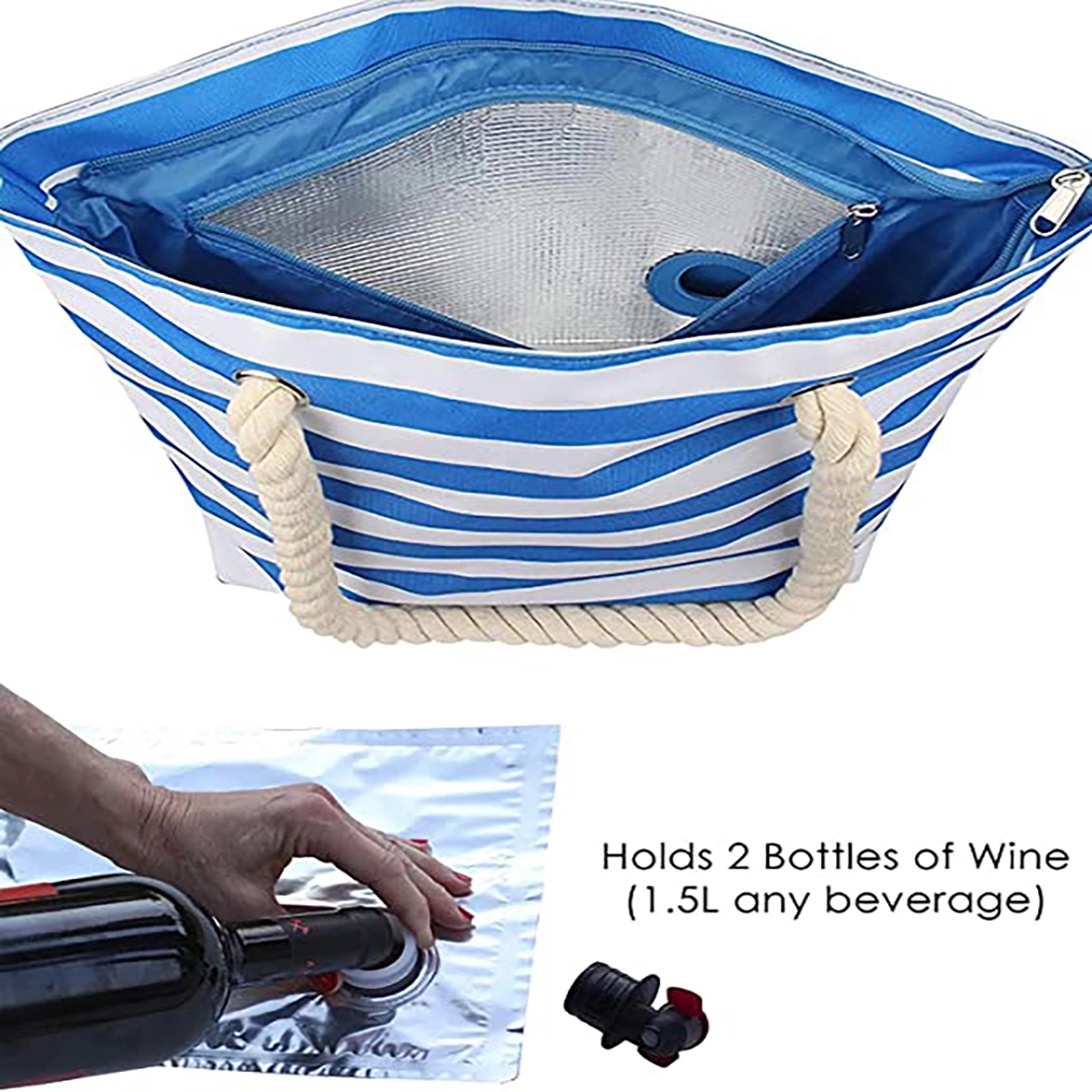 Beach Wine Purse With Hidden Insulated Compartment 10