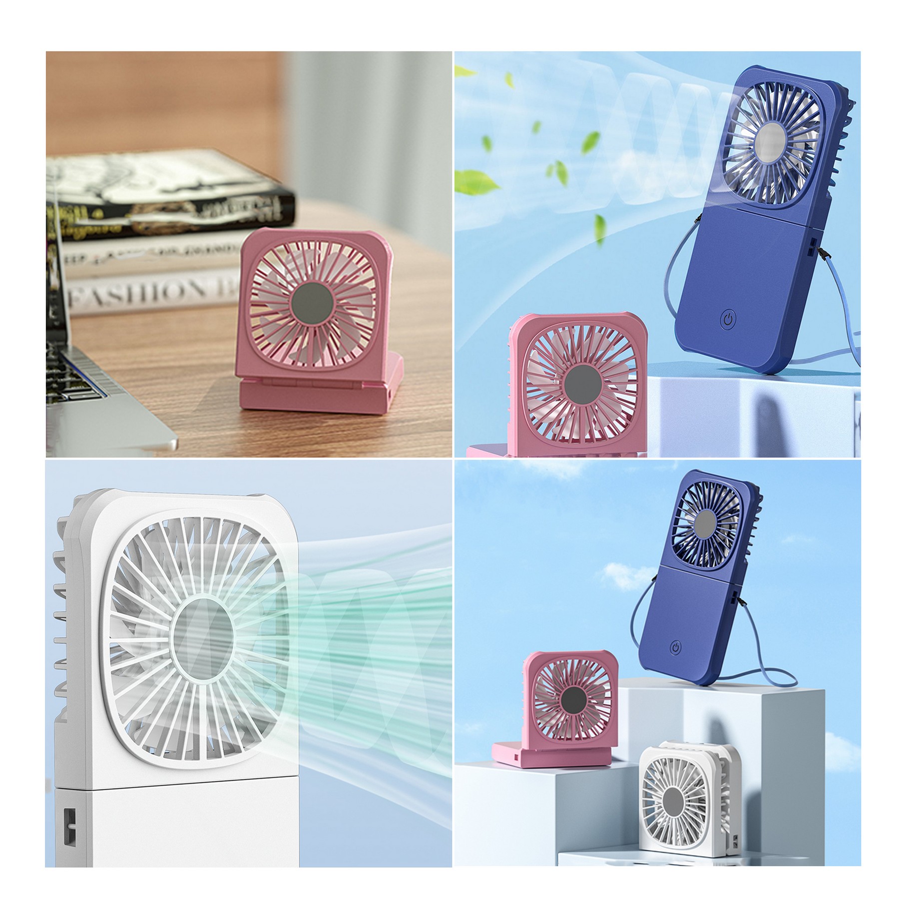 Foldable Mini Portable Fan 3 Speed Adjustable 4