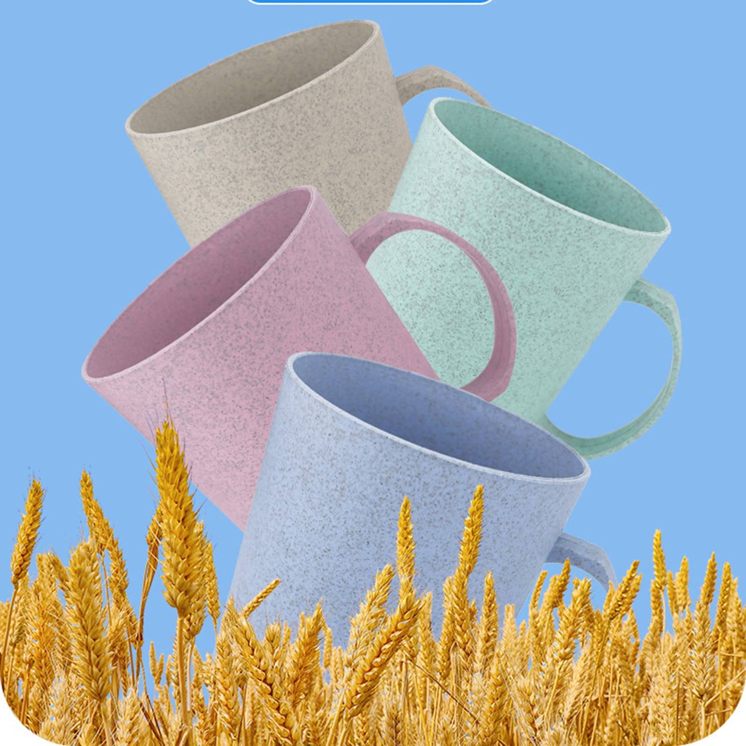 14 OzPlastic Biodegradable Wheat Couple Toothbrush Mug Cups 7