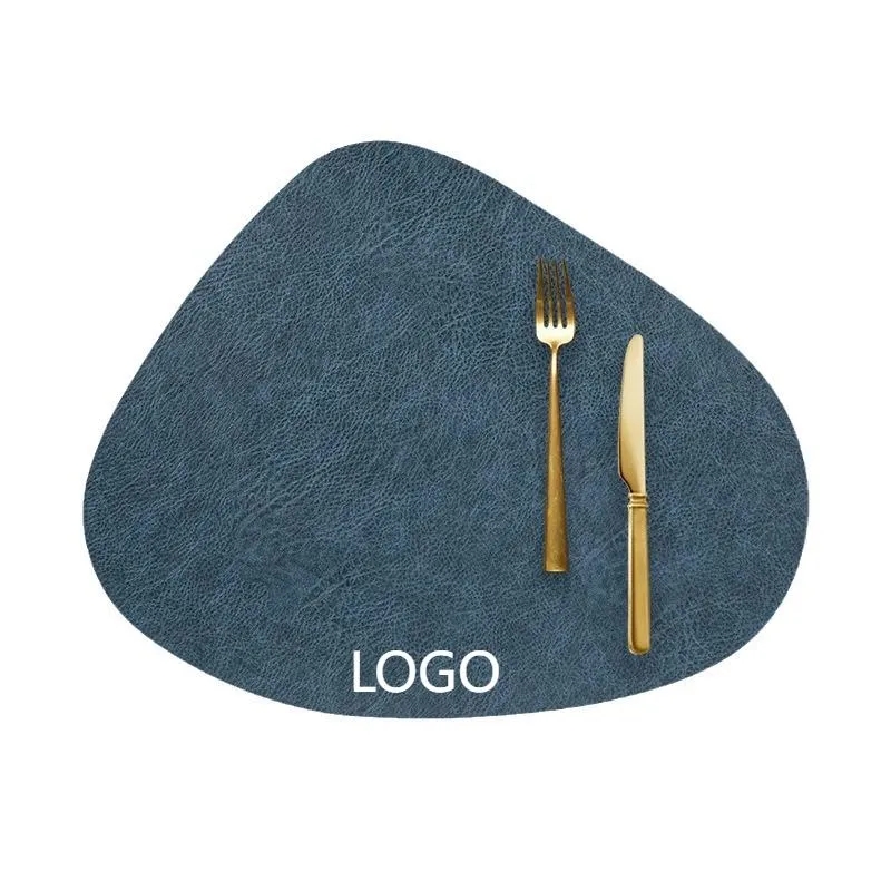 Water Droplet Shaped Leather Coaster Table Tableware Mat 6