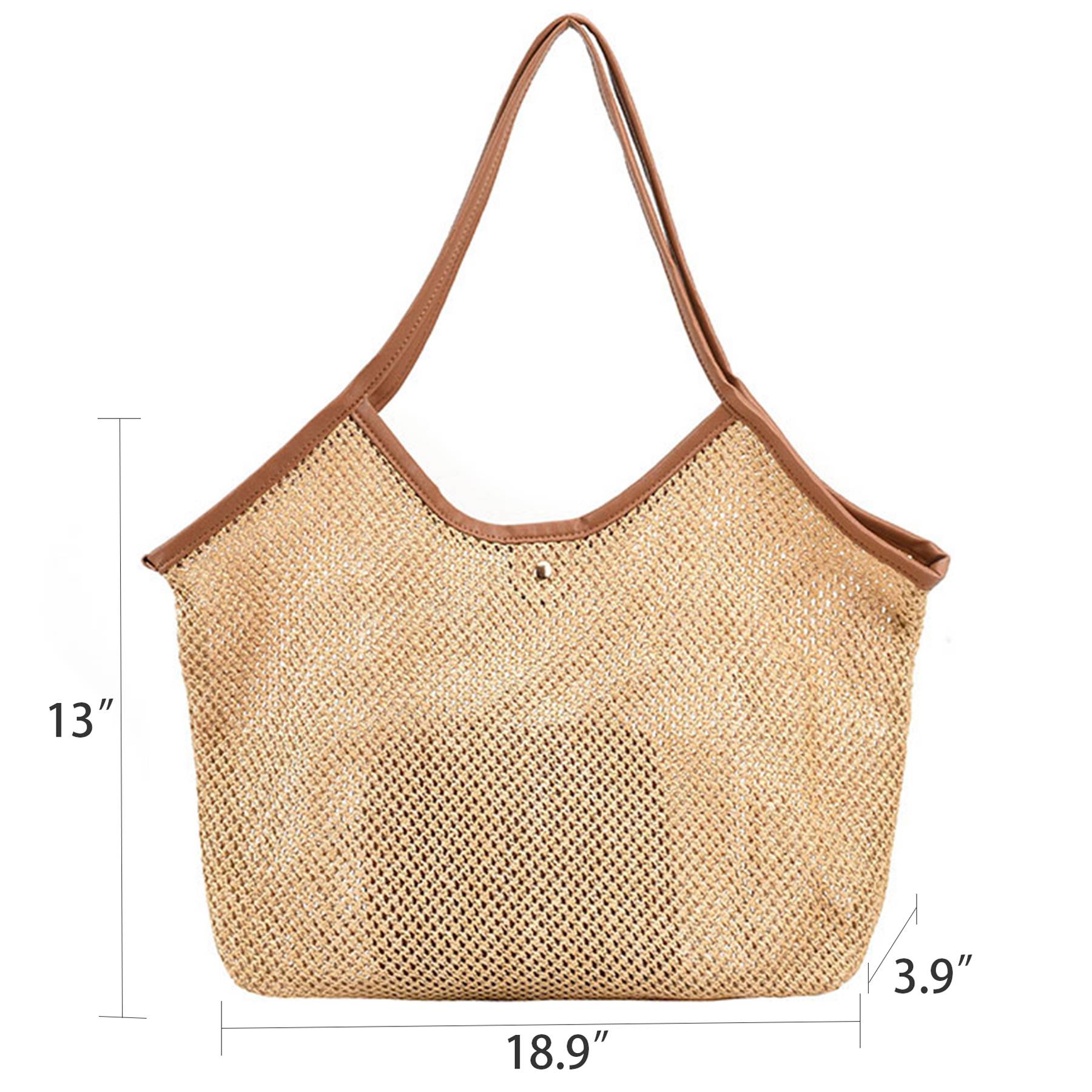 Jute Straw Woven Tote Bag, Handmade Weaving Shoulder Bag 6
