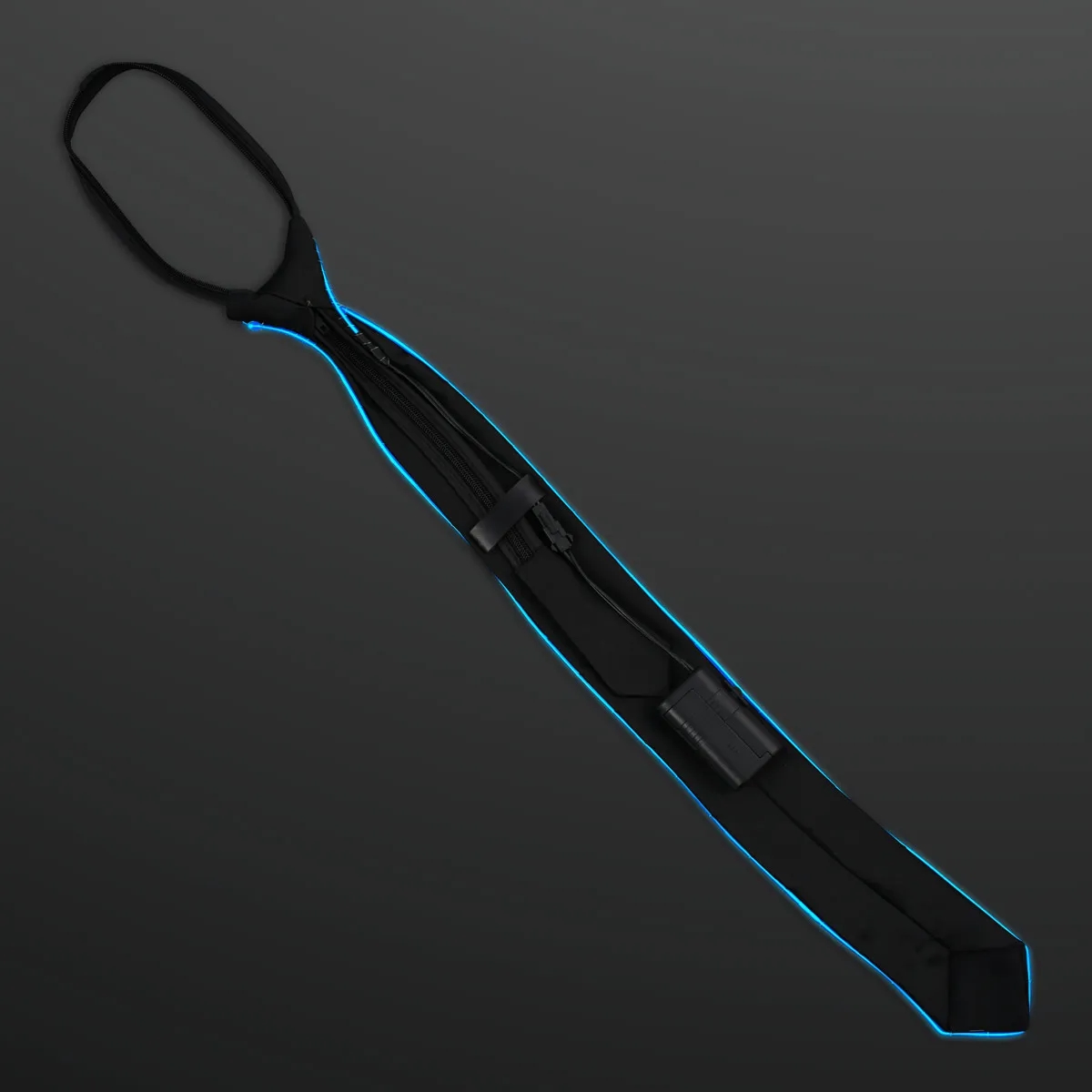 Ambient Glow Blue EL Wire Necktie 4