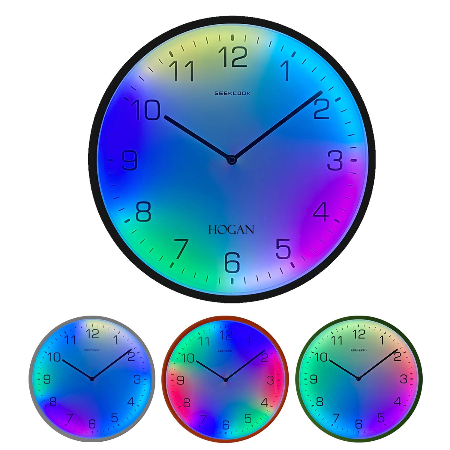 LED dynamic color silent voice-activated wall clock 2