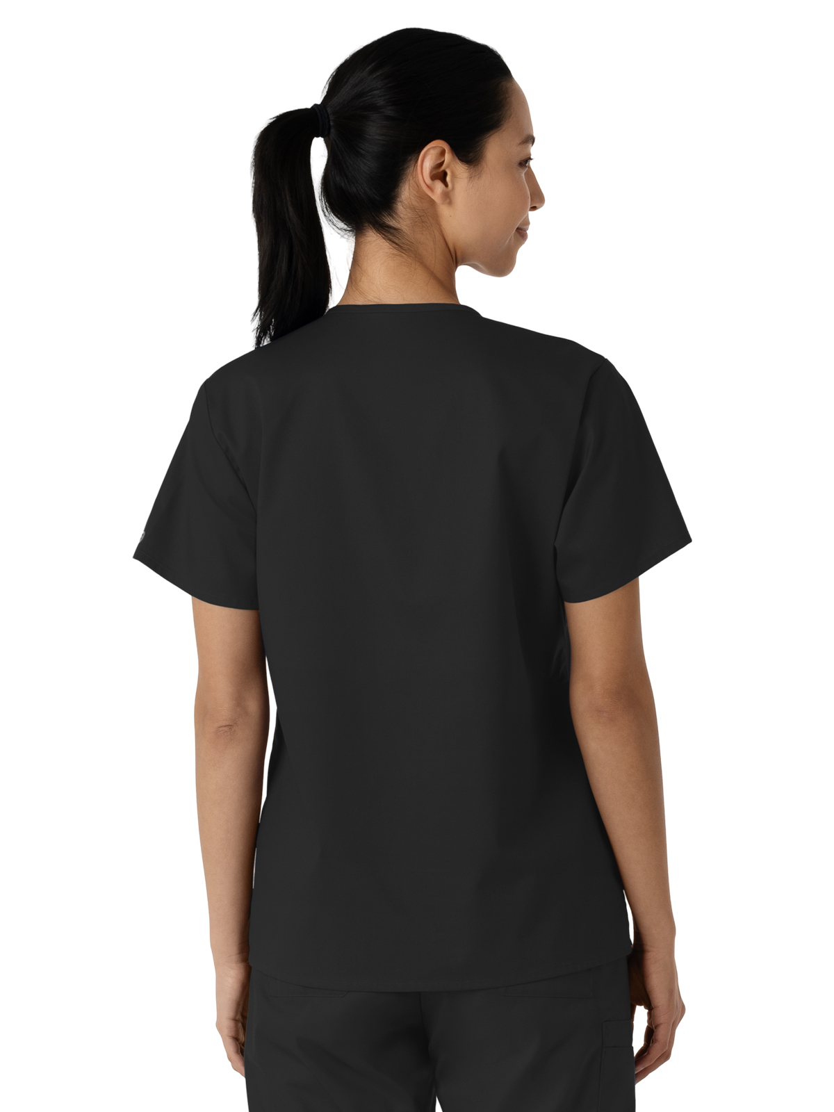 WORK Women's Three-Pocket Curved V-Neck Top