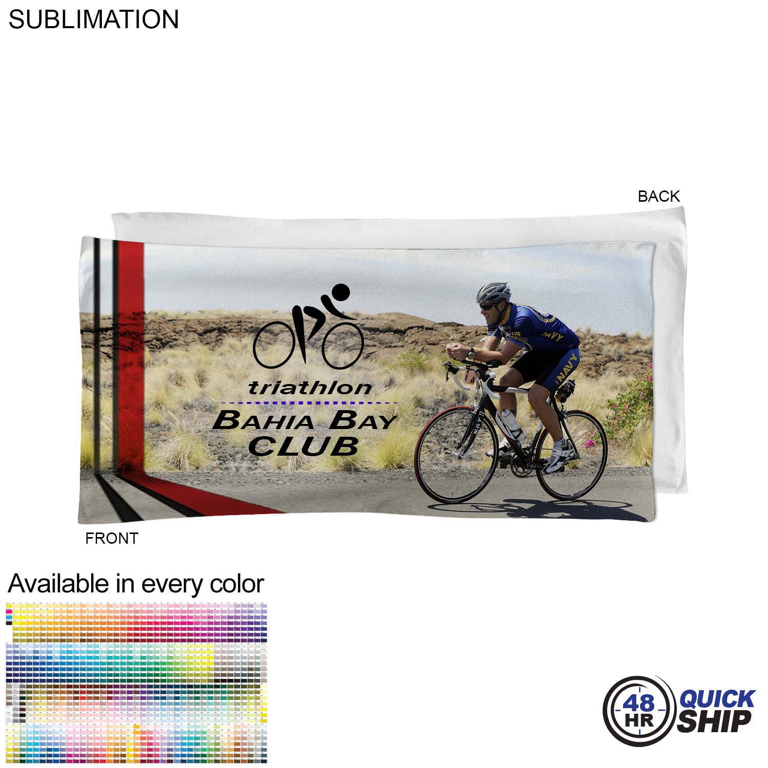 48 Hr Quick Ship - Absorbent Microfiber Dri-Lite Terry Cycling Towel, 20x40, Sublimated 3