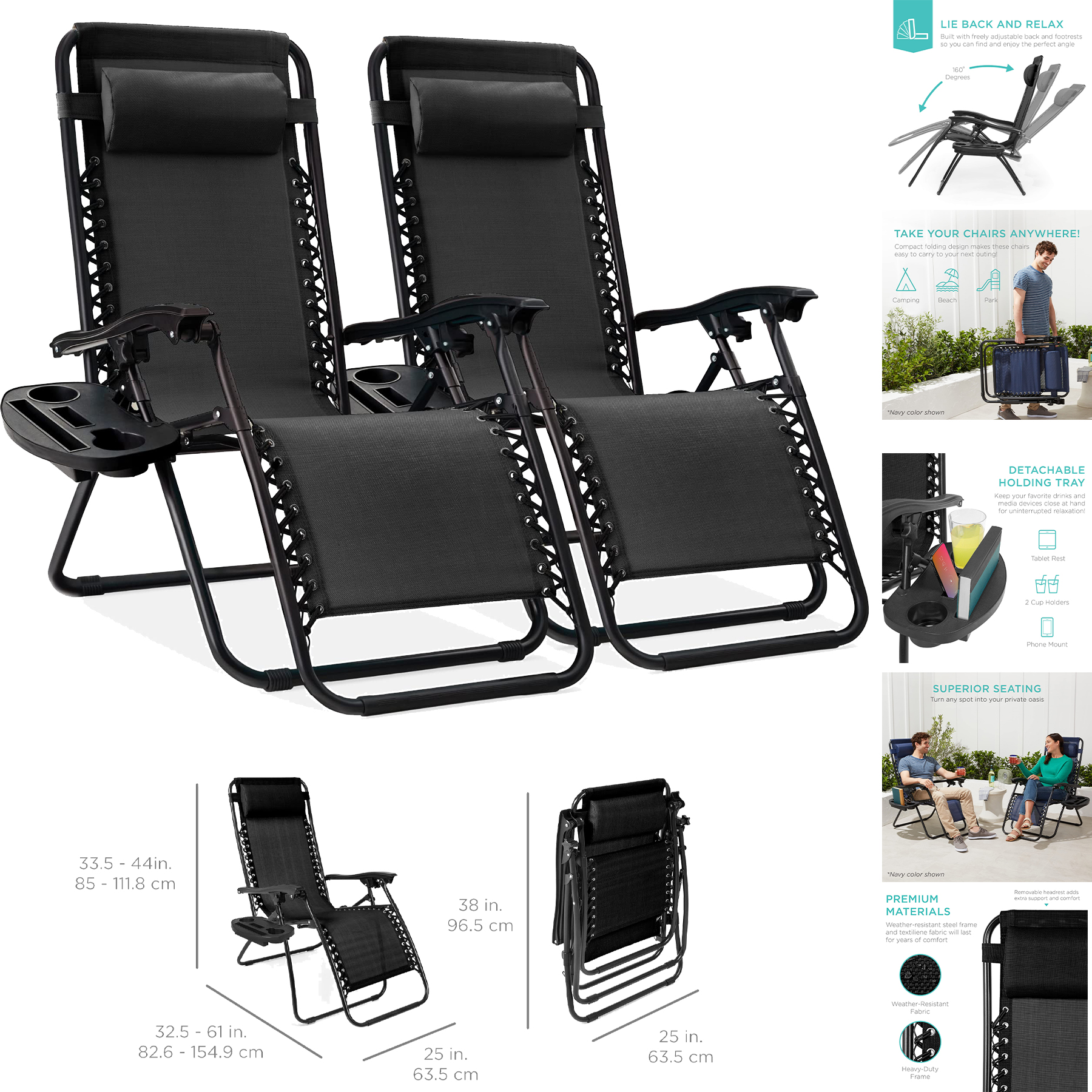 Adjustable Steel Mesh Zero Gravity Lounge Chair