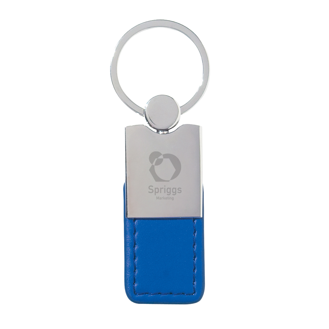 Metal/Simulated Leather Key Tag 2