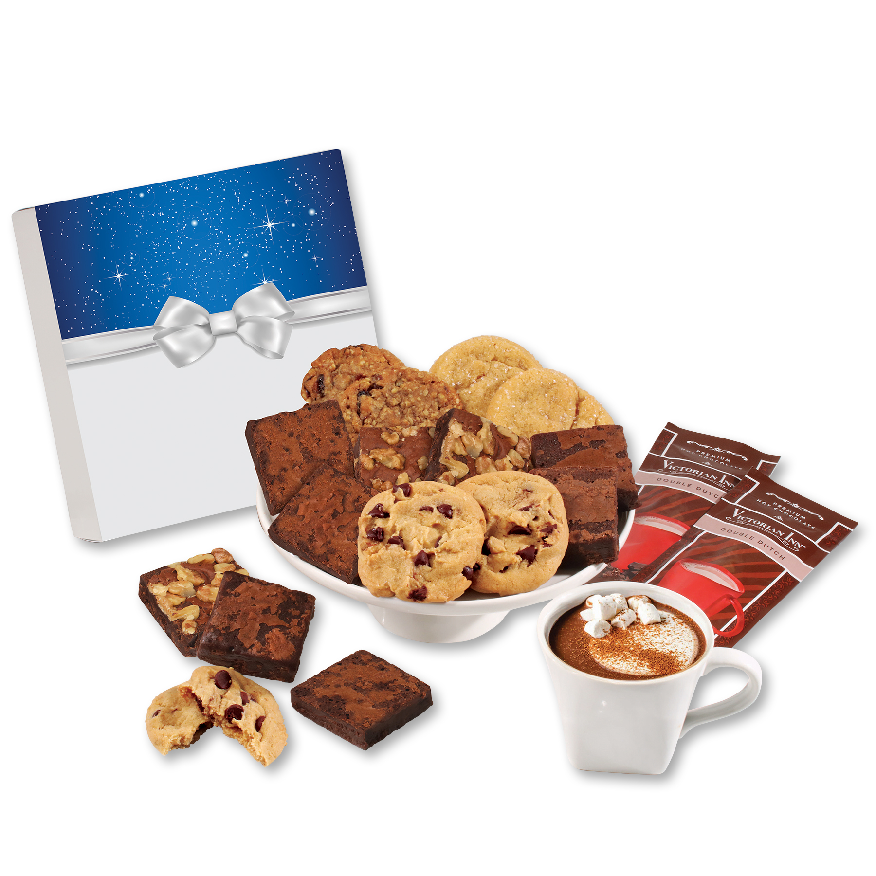 Gourmet Cookie & Brownie Gift Box with Bow Sleeve 3