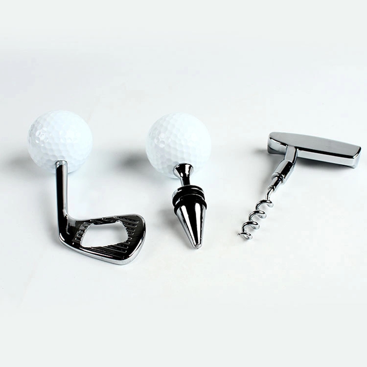 Novelty Golf Ball Wine Stopper Beer opener Gift Set 6