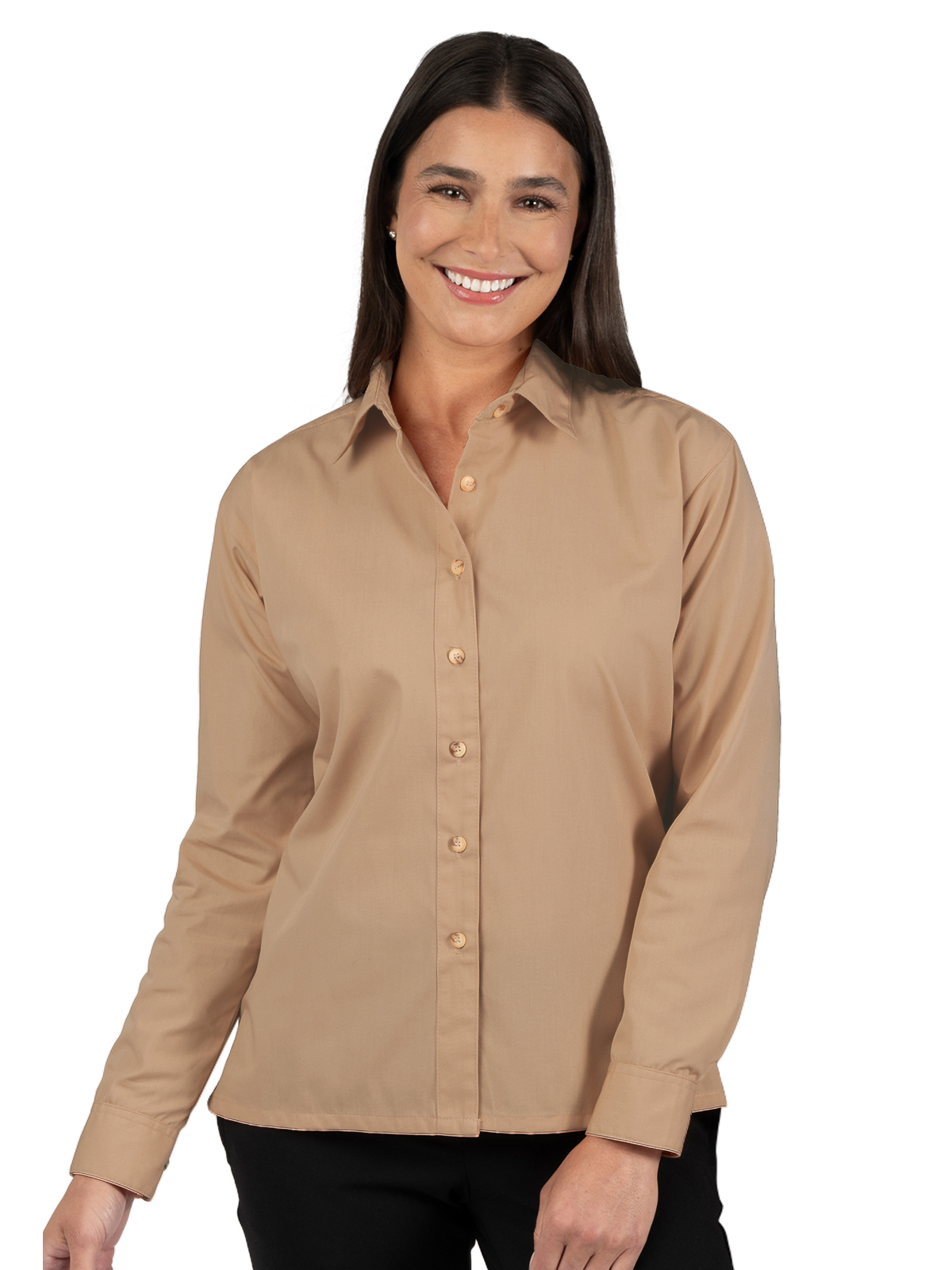Blue Generation - Women's Pocketless Long Sleeve Superblend Poplin Shirt 46