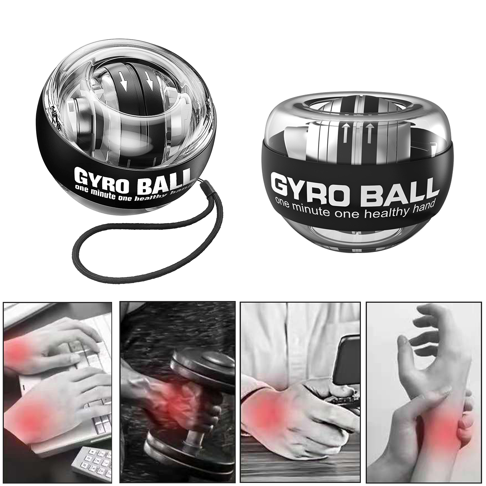 Black Forearm Workout Gyro Ball 1