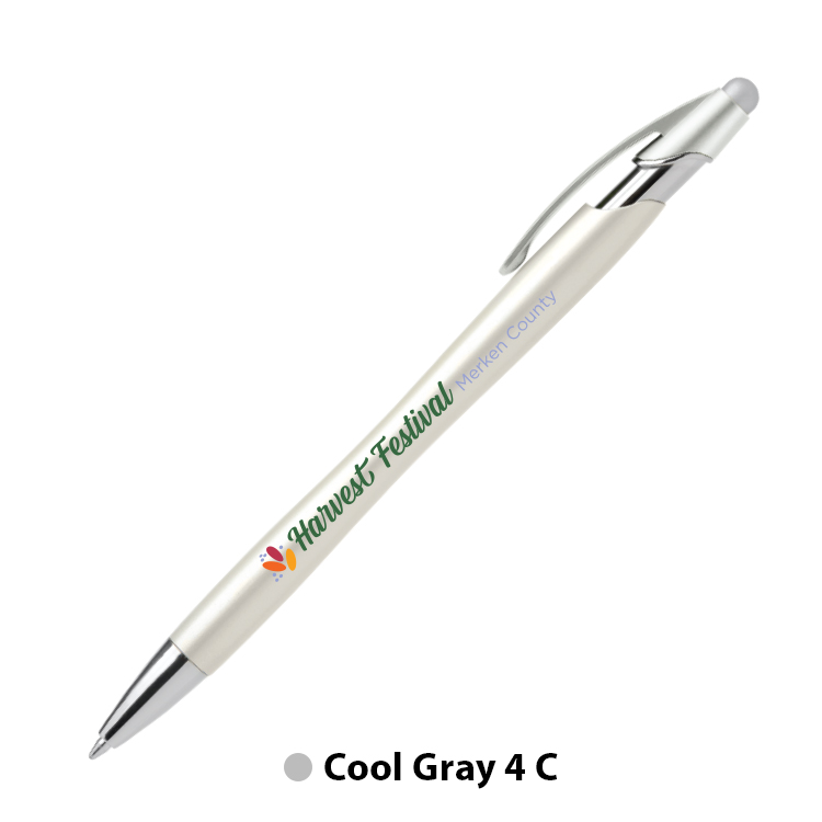 Nimbus Pearl Plastic Pen with Stylus (Full Color Imprint) 9
