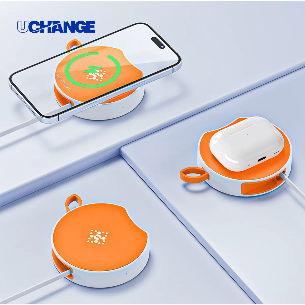 15W Wireless Charger with Retractable Cable 2