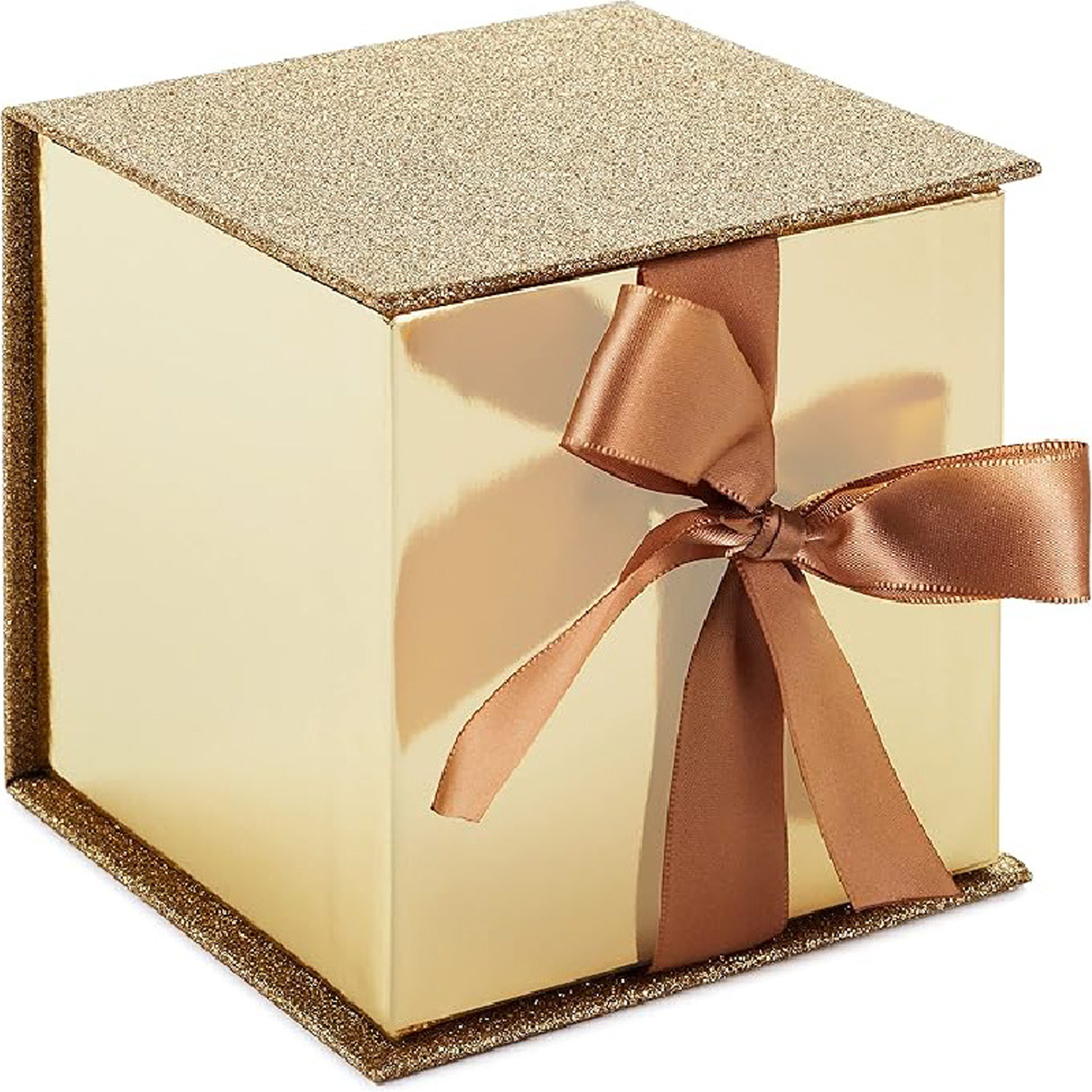Custom Glitter Gift Paper Box W/ Bow 1