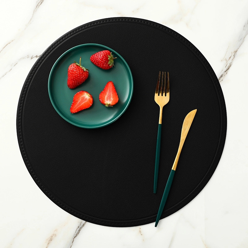 Custom Round PU Leather Table Placemat & Dining Meal Pad 2