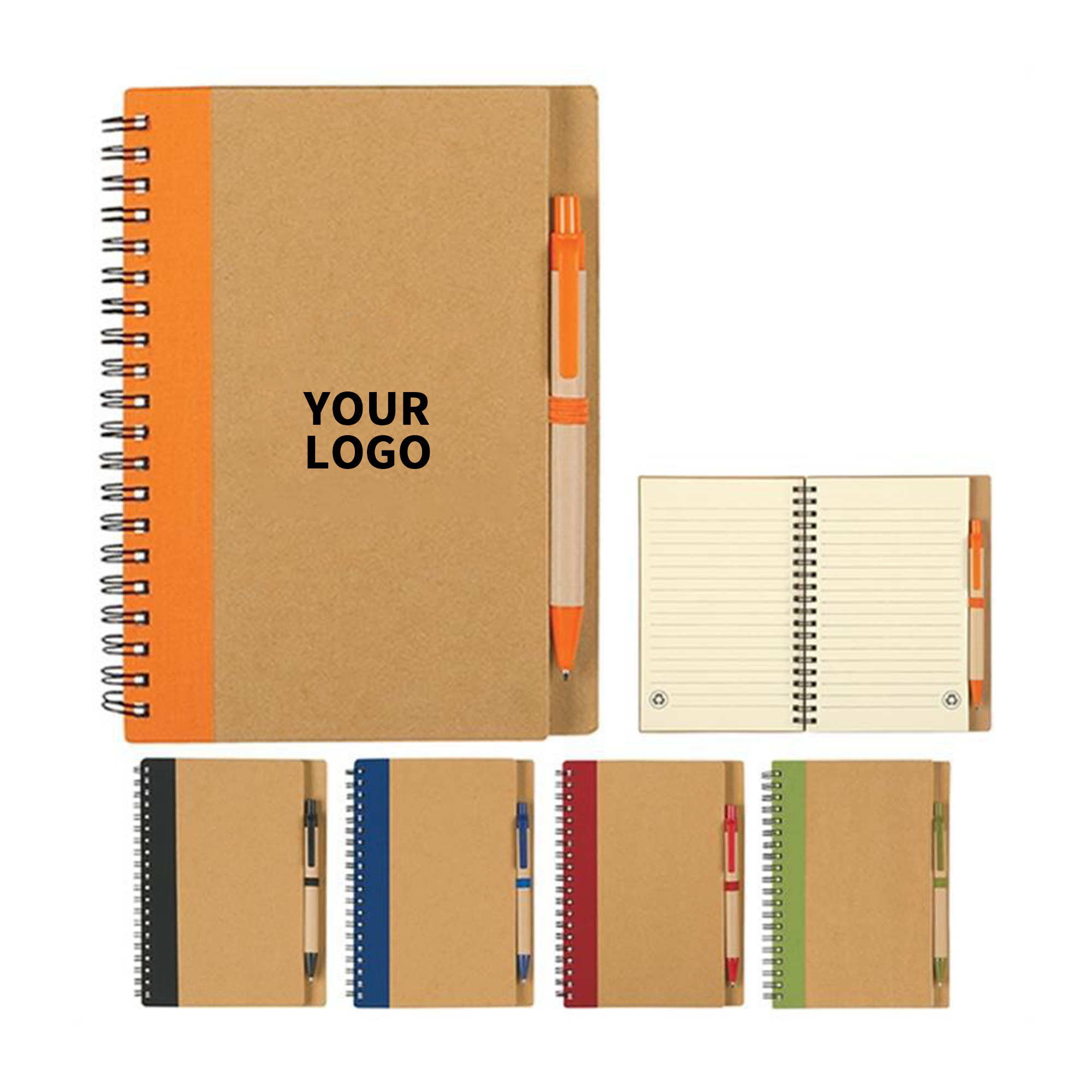 Kraft Cover Spiral Notebook With Elastic Pen Loop 6