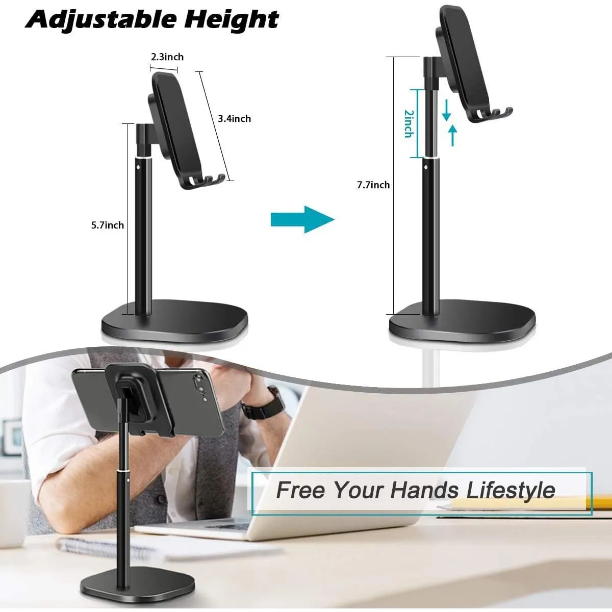 Adjustable Phone& Tablet Desktop Holder  Stand 3