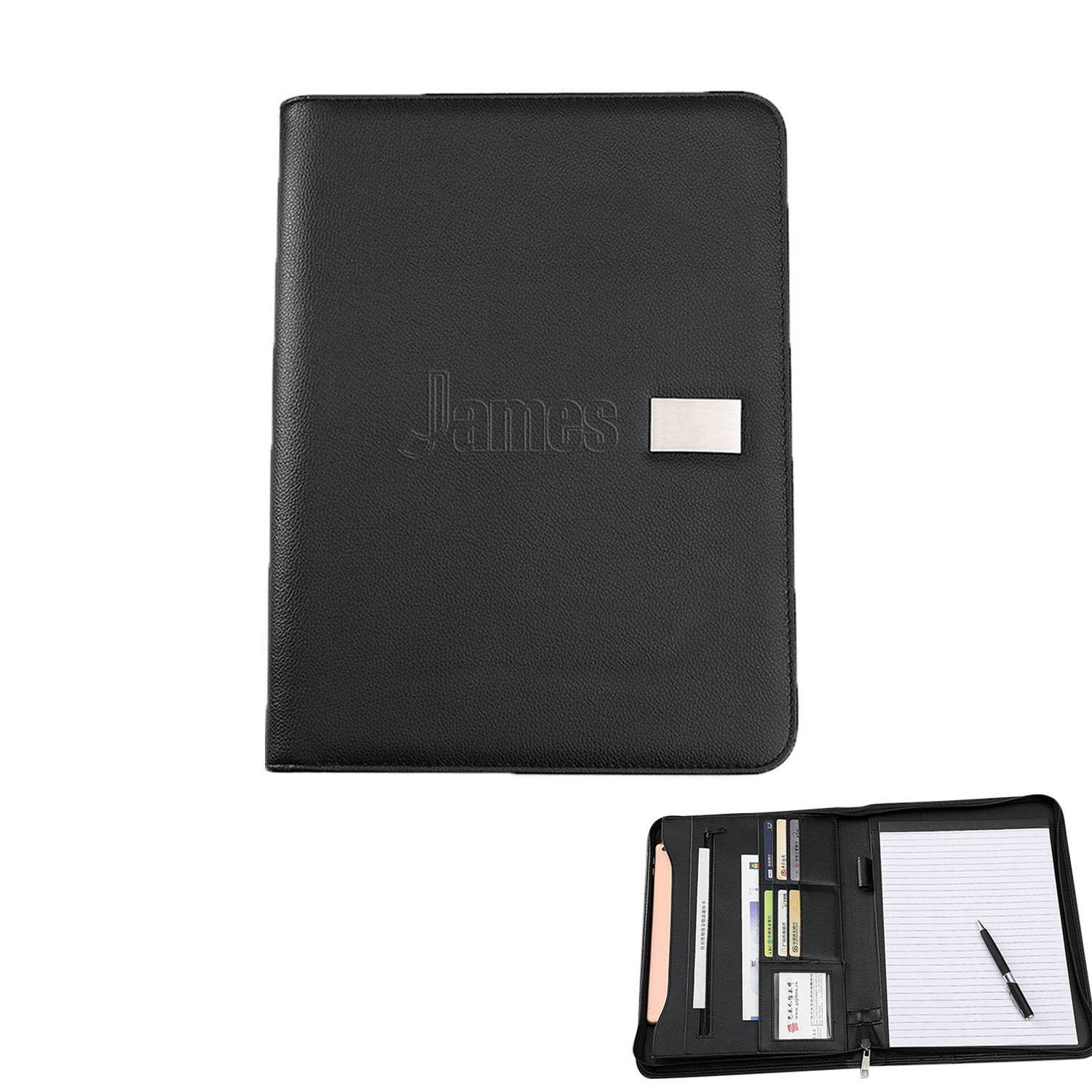PU Zippered Portfolio Notepad 8