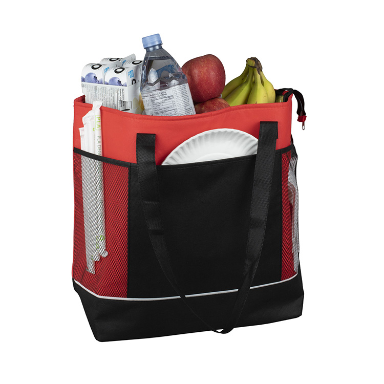 22"W x 16"H x 7 ½"Gusset - "FROST LINE" Super-Sized Insulated Zipper Cooler Tote 55
