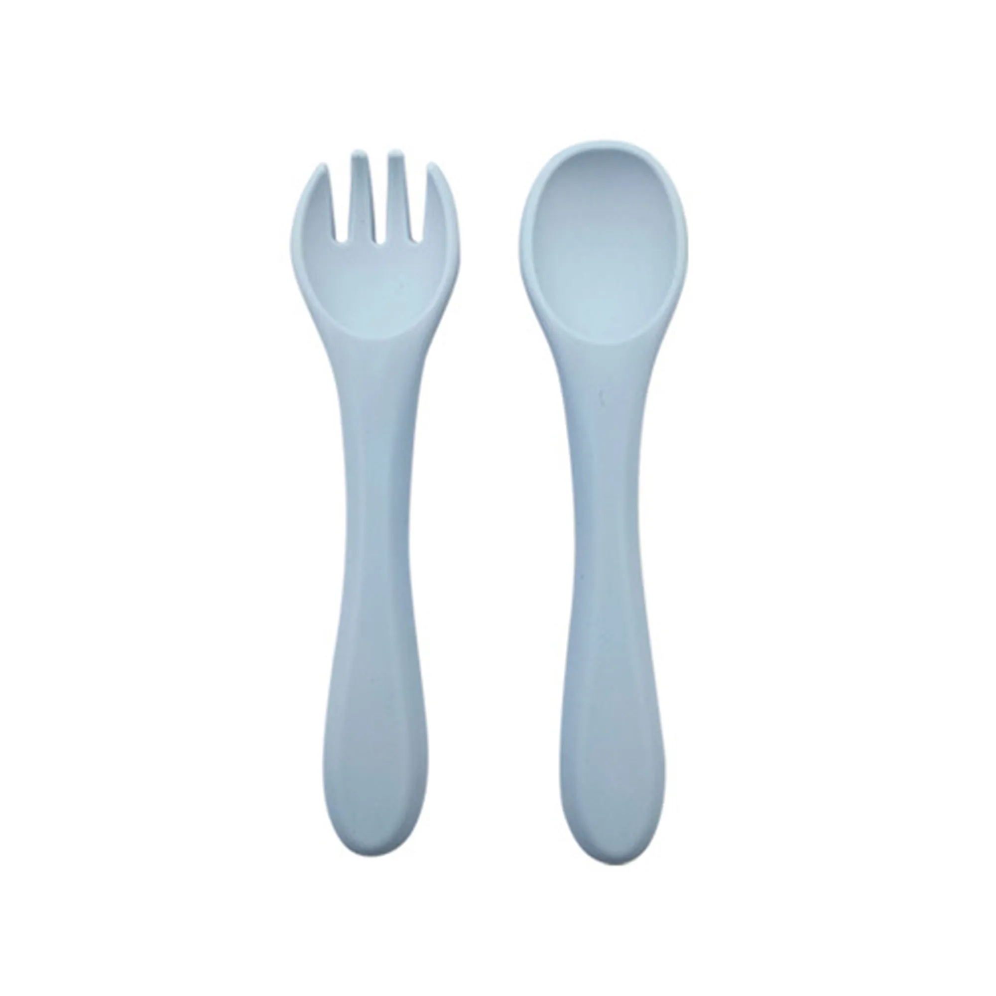 Food Grade Baby Feeding Silicone Soft Spoon And Fork 3