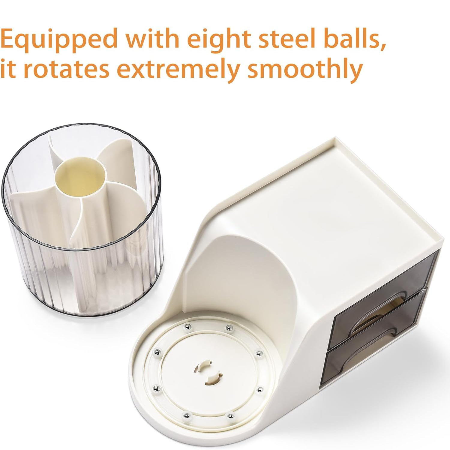 Rotating Desk Organizer with 2 Drawer 7