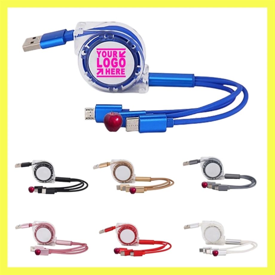 Multi Charging Cable 3A 3 in 1 Retractable Cord USB 1