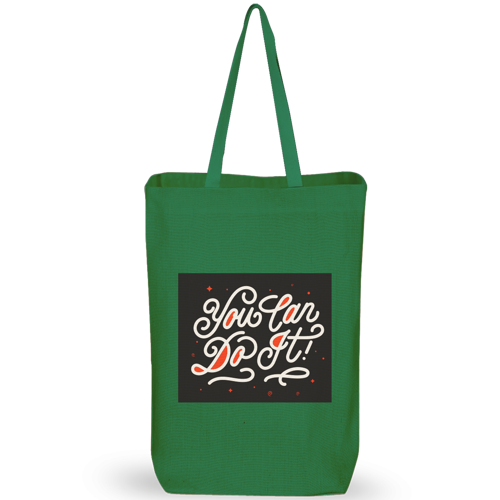7 oz Cotton Canvas Tote Bag - 10"x14" w/ - 5"G - 20"Handle 6