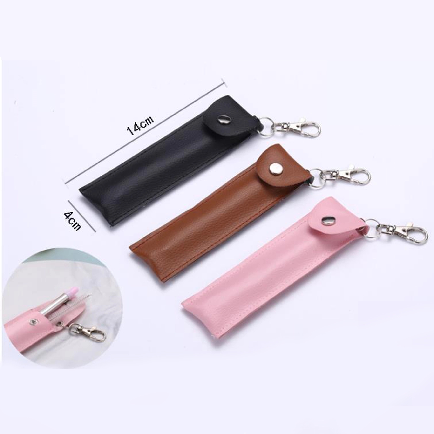 Telescopic Straw with Leather Bag 3