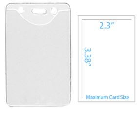 2.60" W x 4.06" H - Vertical Clear Vinyl Badge Holder (Blank) 2