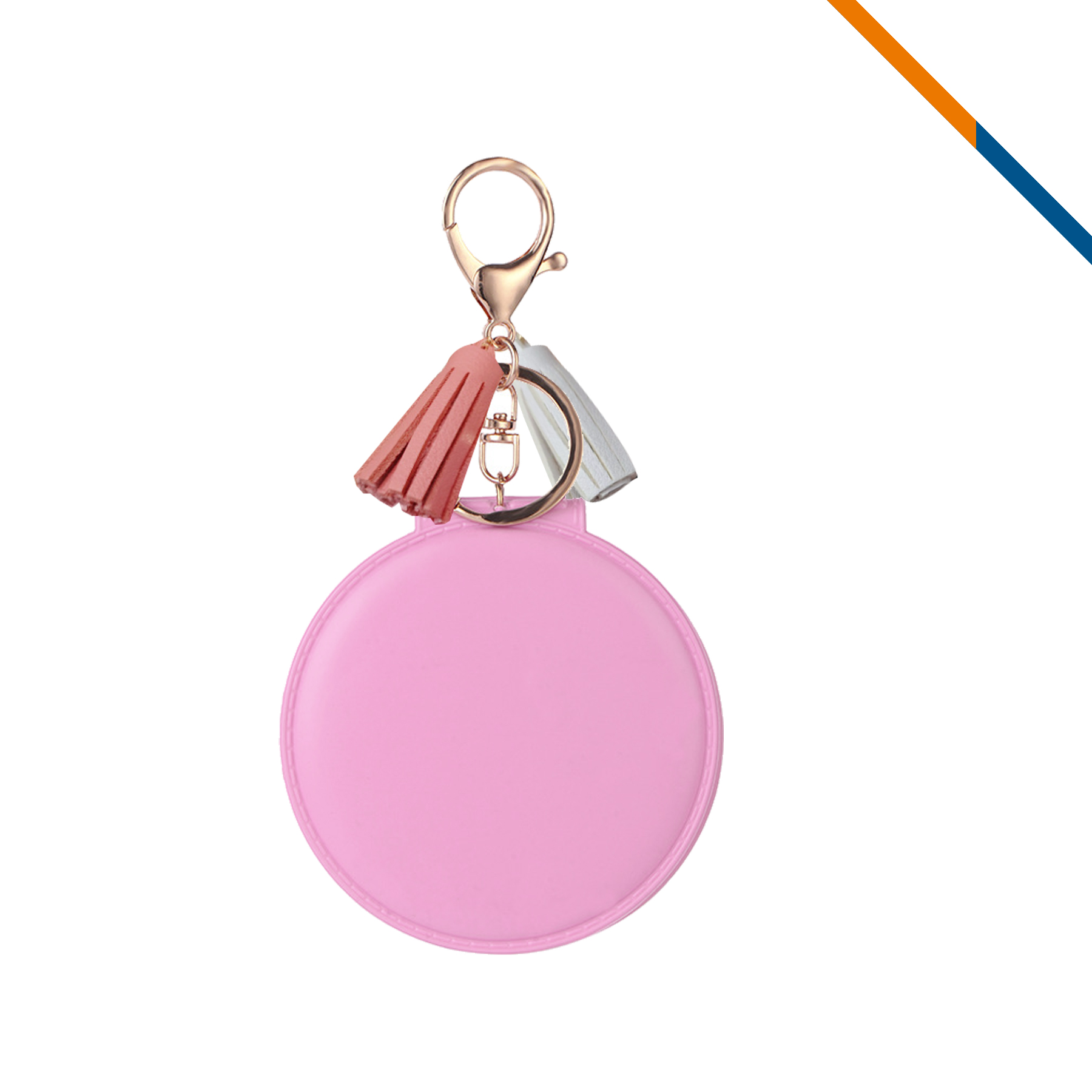 KeyGlow PU Leather Keychain Compact Mirror 12