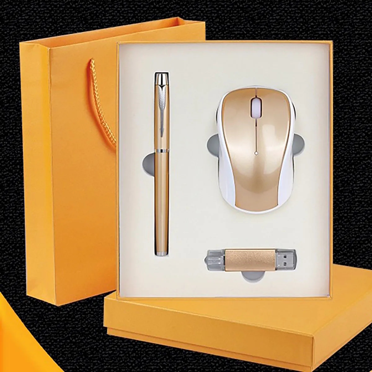 Custom Luxury Gift Set, USB Drive, Mouse, and Pen 3